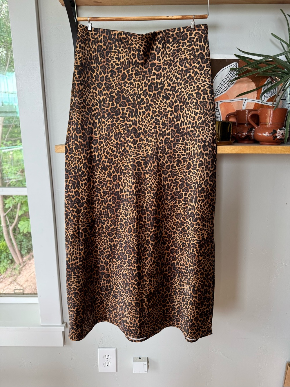 GAP Leopard Print Satin Maxi Skirt Brown and Black Size Small Tall - Picture 8 of 8